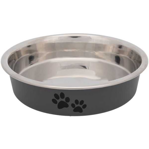 Bowl, flat, paws, stainless steel/plastic/rubber, 0.25 l/ø 13 cm