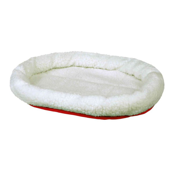 Bed, round, 47 × 38 cm, off-white/red