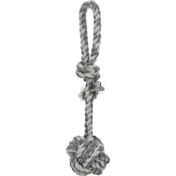Game rope with braided ball
