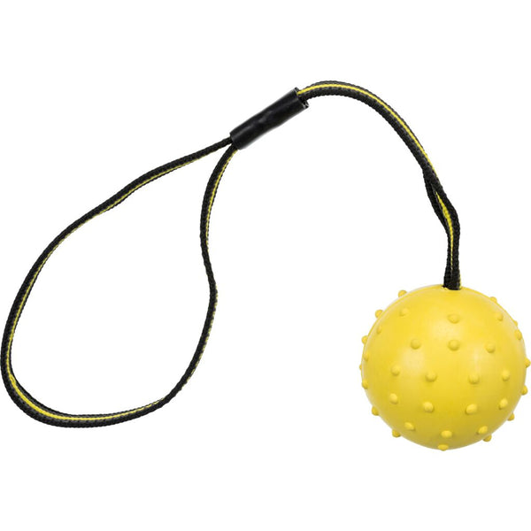 3x ball on rubber strap, natural rubber, ø 6/35 cm