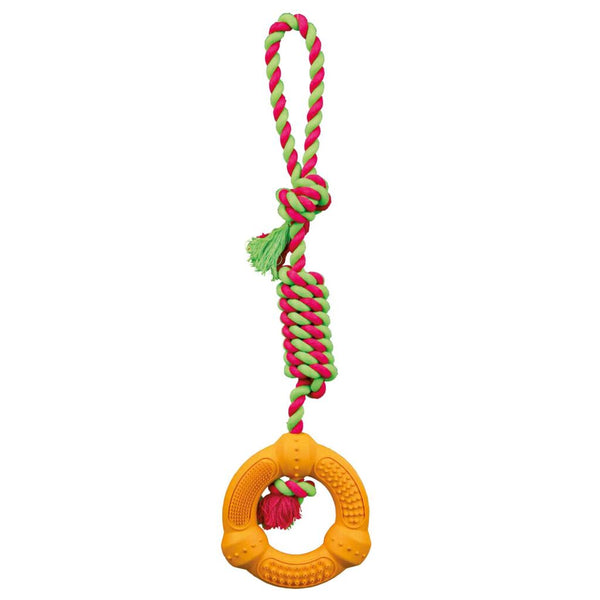Ring on rope, natural rubber, ø 12/41 cm