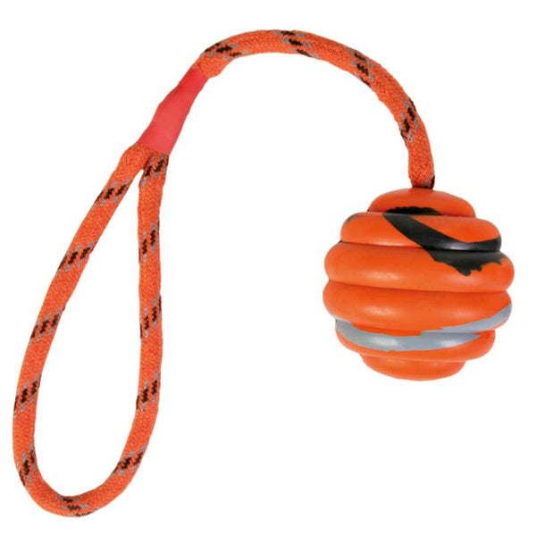 Wave ball on rope, natural rubber, ø 6/30 cm