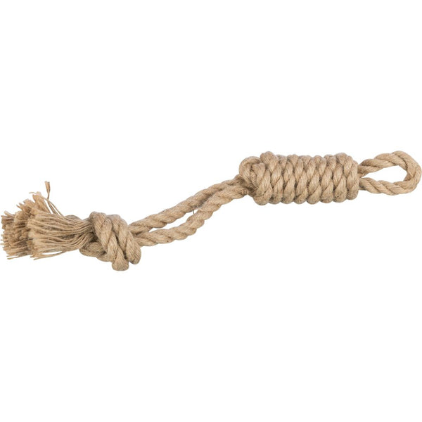 Play rope with stick, hemp/cotton, 35 cm