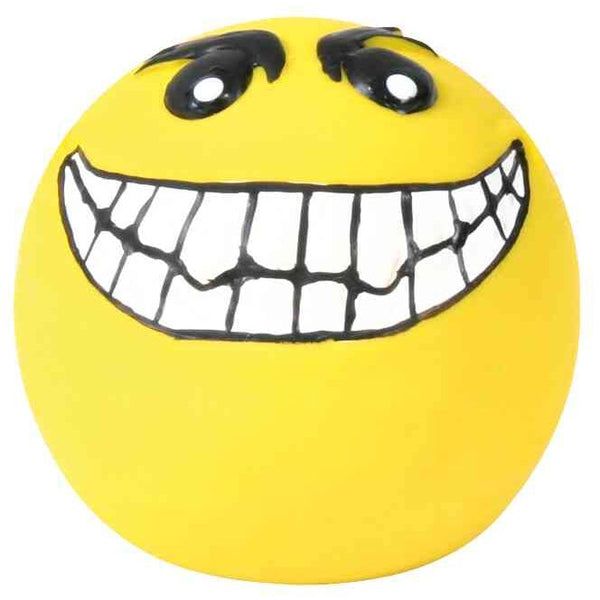 Smiley, latex/polyester fleece, ø 6 cm, assorted