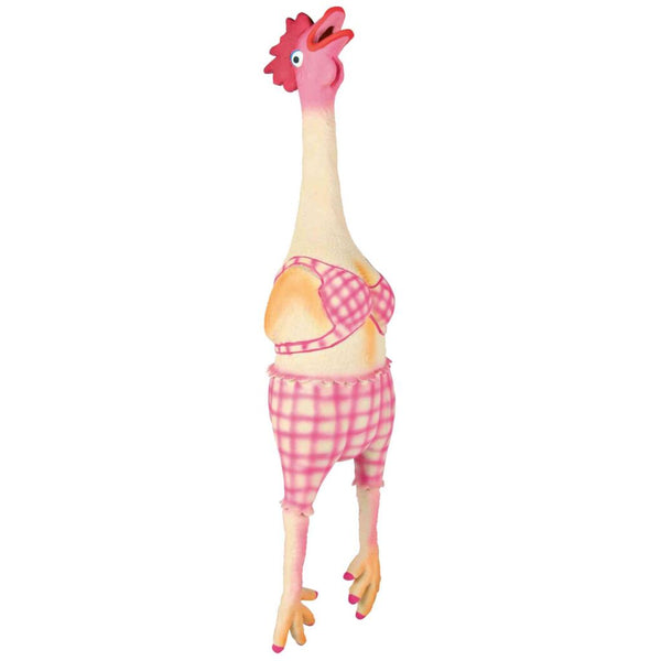 Poule, cri animal, molleton latex/polyester, 48 cm