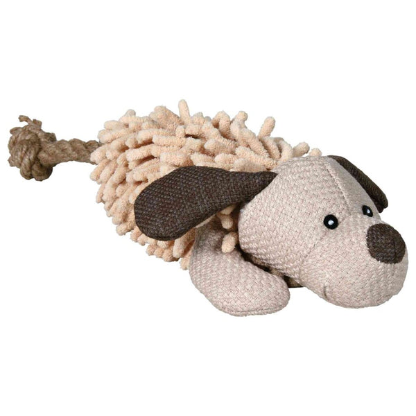 Chien avec corde, tissu/peluche, 30 cm