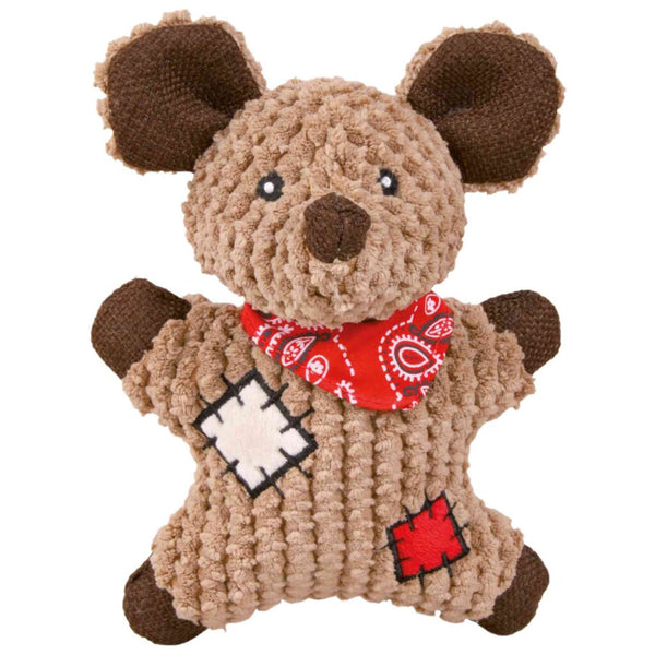 Maus mit Flicken, Stoff/Jute, 19 cm