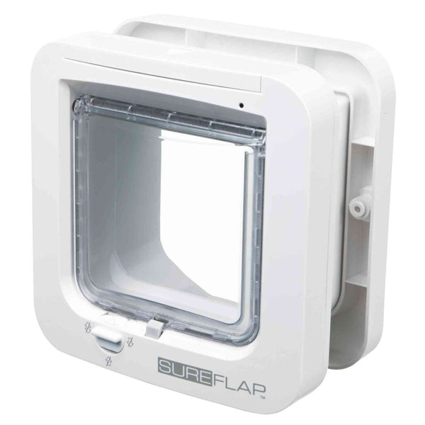 Porte battante libre 4 voies SureFlap avec reconnaissance de puce, 21 × 21 cm, blanc