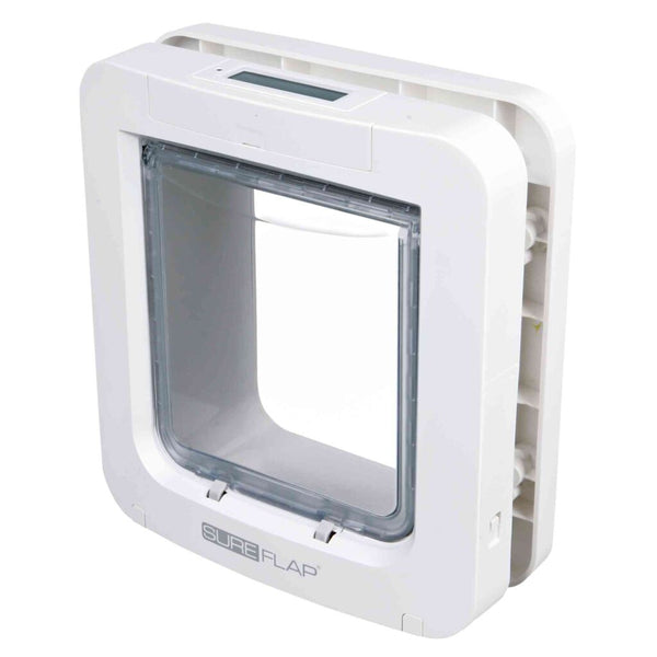 Porte à rabat à 4 voies SureFlap avec reconnaissance de puce électronique, 26,2 × 28,1 cm, blanc