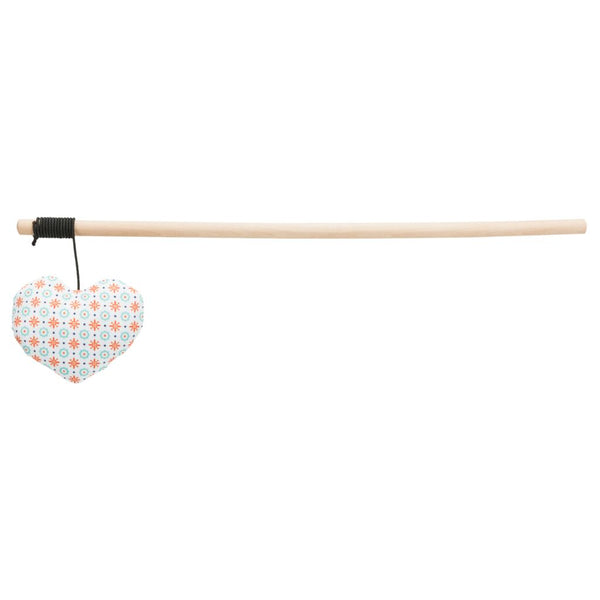 Play rod heart, wood/fabric, catnip, 35 cm