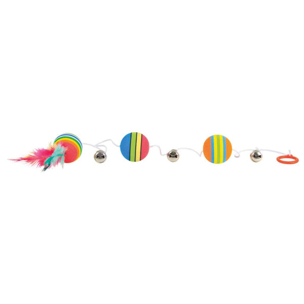 Rainbow balls on rubber band, foam, ø 3.5×80 cm