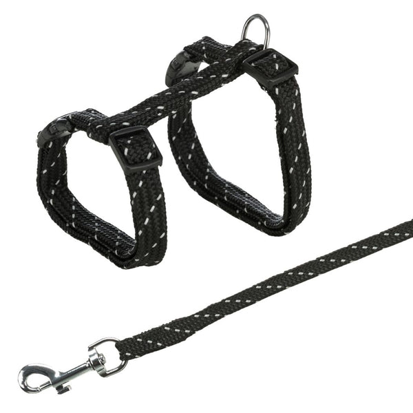 4x kitten harness with leash, reflective