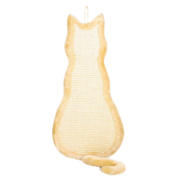 Griffoir chat, tapis/peluche sisal, herbe à chat naturel/beige