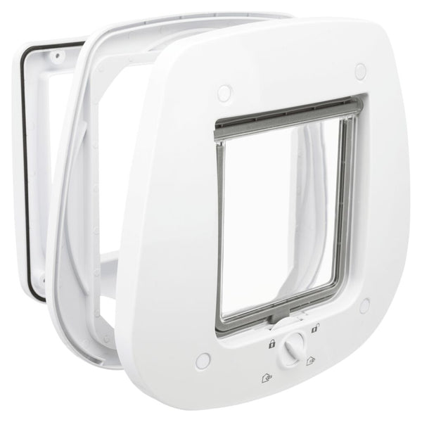 4-way free swing door for glass doors, 27 × 26 cm, white