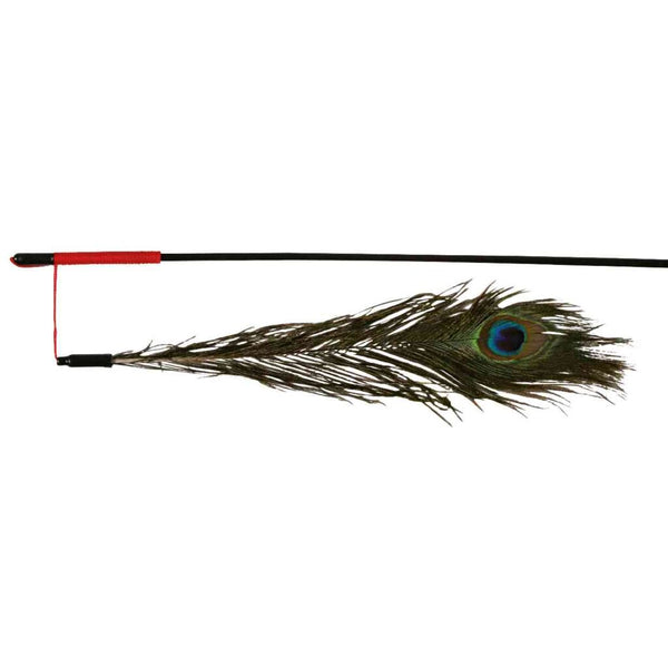 Play rod peacock feather, plastic, 47 cm