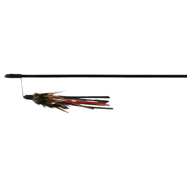 Play fishing rod leather thongs/feathers, plastic, 50 cm
