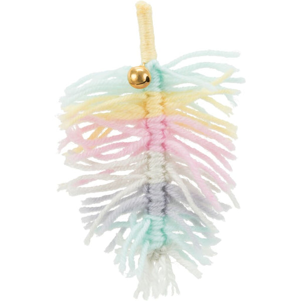 Feather with clip, polyester, 14 cm