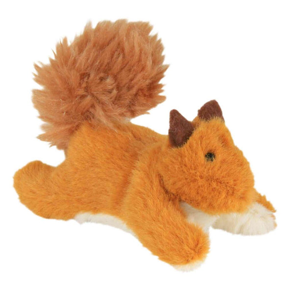 4x écureuils en peluche avec herbe à chat, 9 cm