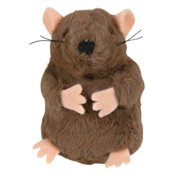 4x mole with microchip, plush, catnip, 5 cm