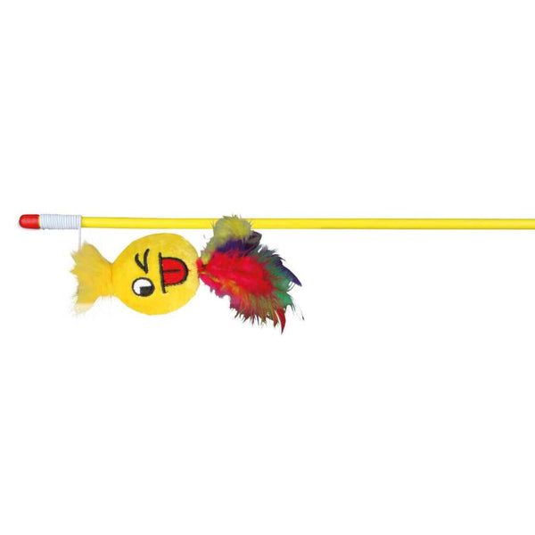 Toy rod Smiley, plastic/plush, catnip, 50 cm