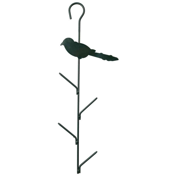 6x fat ball holder bird, 4 balls, metal, 9×40 cm, dark green