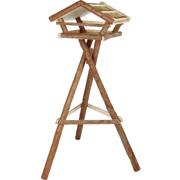 Bird feeder with stand, bark wood, 48 × 27 × 46 cm/1.30 m