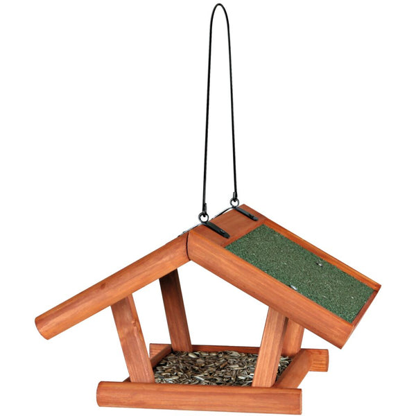 natura hanging bird feeder, pine, 30 × 18 × 28 cm, brown