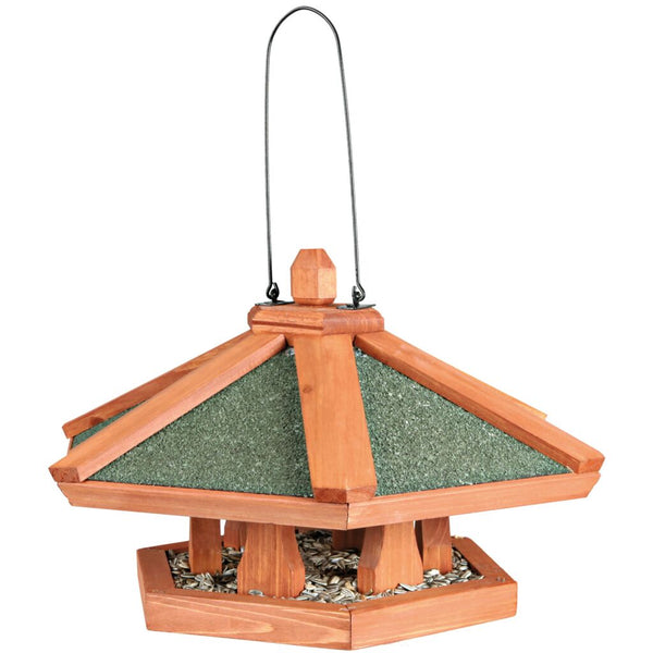 natura hanging bird feeder, pine wood, ø 42 × 24 cm, brown