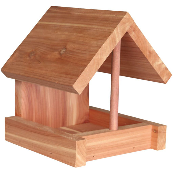 2x natura bird feeders for permanent assembly, cedar wood, 16×15×13 cm