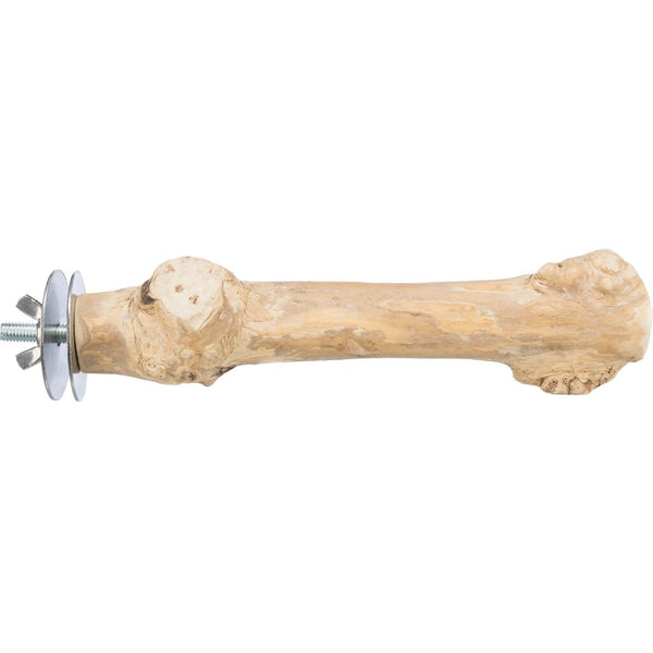 Perch with screw attachment, coffee wood, 20 cm