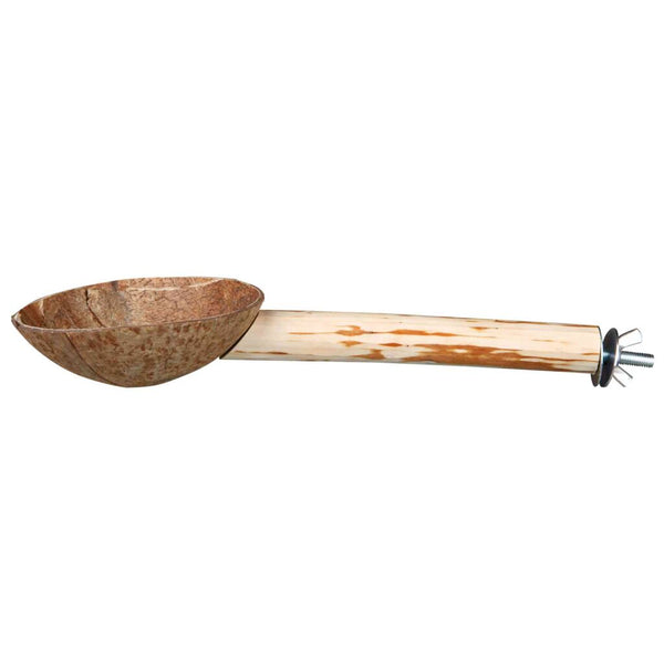 3x perch with feeding bowl, coconut/wood, 25 cm/ø 18 mm