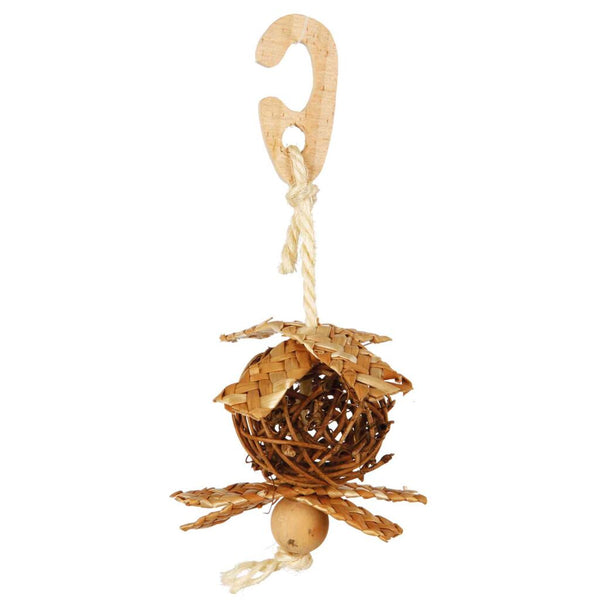 Willow ball on a rope with nesting material, ø 5.5 cm