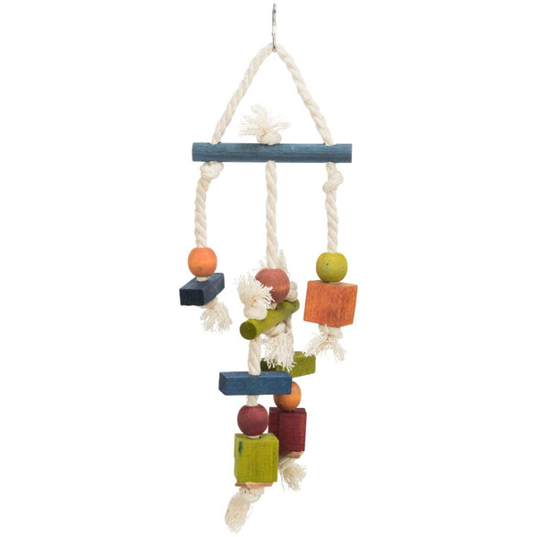 Toy on rope, wood, multicolored, 24 cm