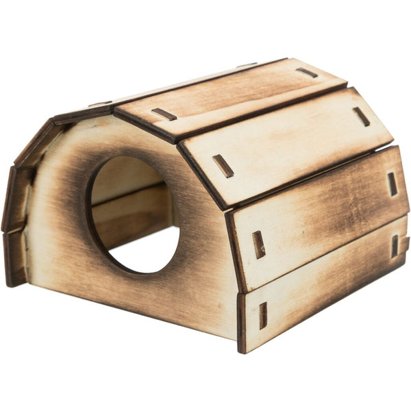 2x house Mikkel, hamster, wood/flamed, 13×9×13 cm