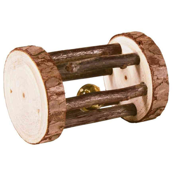 Game reel with bell, bark wood, ø 5×7 cm