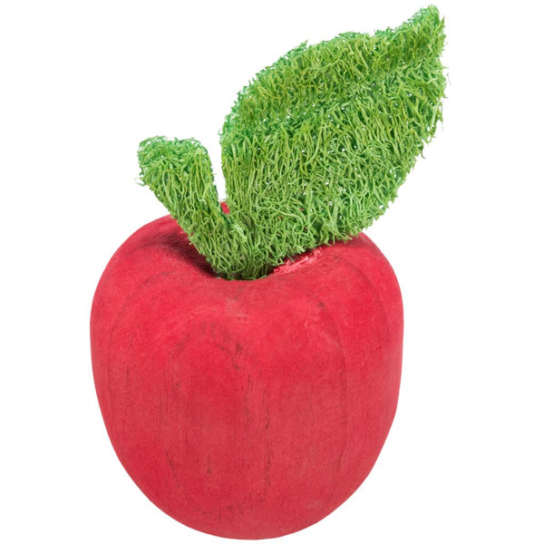 Apple, wood/loofah, ø 5.5×9 cm