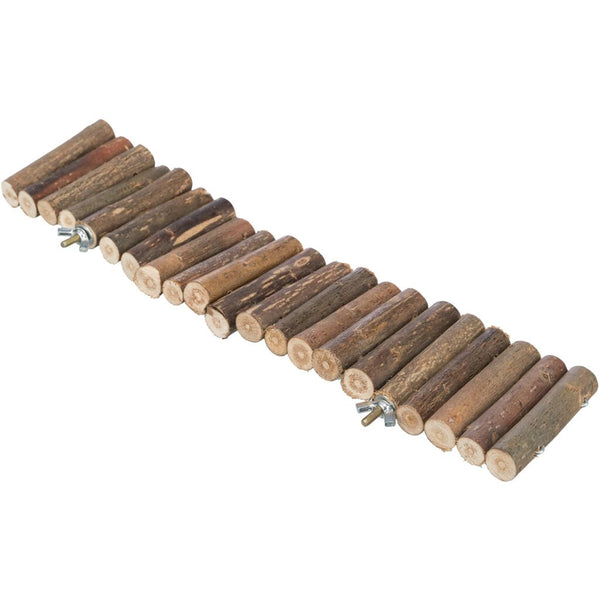 Suspension bridge with screw mounts, mice, bark wood, 30 cm/7 cm
