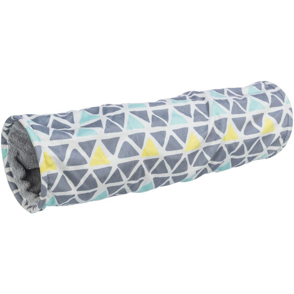 Tunnel câlin Sunny, peluche, ø 19 × 70 cm, coloré/gris