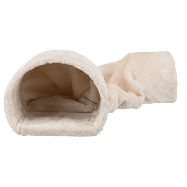 Tunnel douillet avec 2 sorties, lapin nain, 27 × 21 × 80 cm, beige