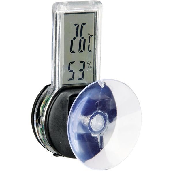 Digital thermometer/hygrometer, with suction cup, 3 × 6 cm