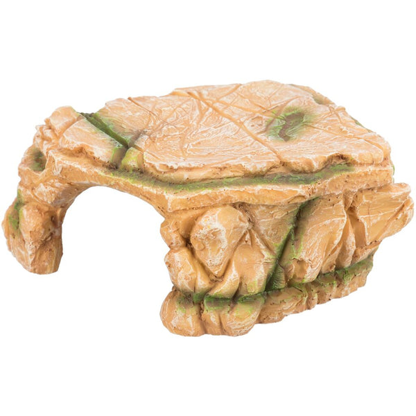 Plateau rocheux avec grotte, résine polyester, 25 × 8 × 18 cm