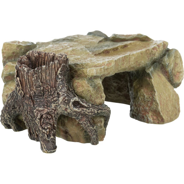 Plateau rocheux avec tronc d'arbre, 25 cm