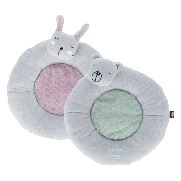 Tapis de couchage junior lapin, ø 40 cm, gris clair/lilas