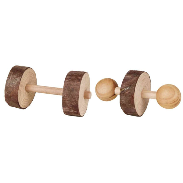 Set of dumbbells, bark wood, ø 4.5×9 cm, 2 pcs.