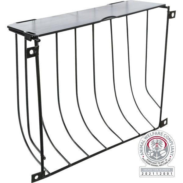 Screw-on hay rack with lid, metal, 22×16×6 cm