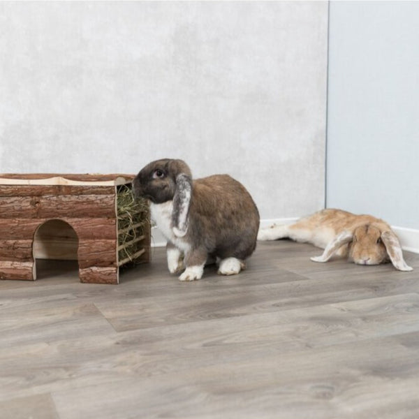 House Ila 2 exits/rack, guinea pig, bark wood, 40 × 25 × 29 cm