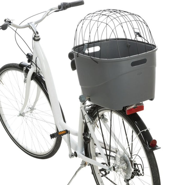 Bicycle basket for luggage rack, plastic/metal, 36 × 47 × 46 cm, grey