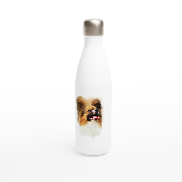 Stainless steel water bottle with watercolor picture of your furry nose