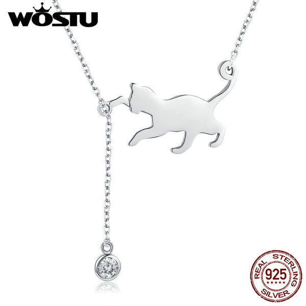 Necklace with playing cat