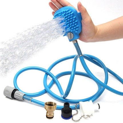 Douche pratique avec brosse pour chien 